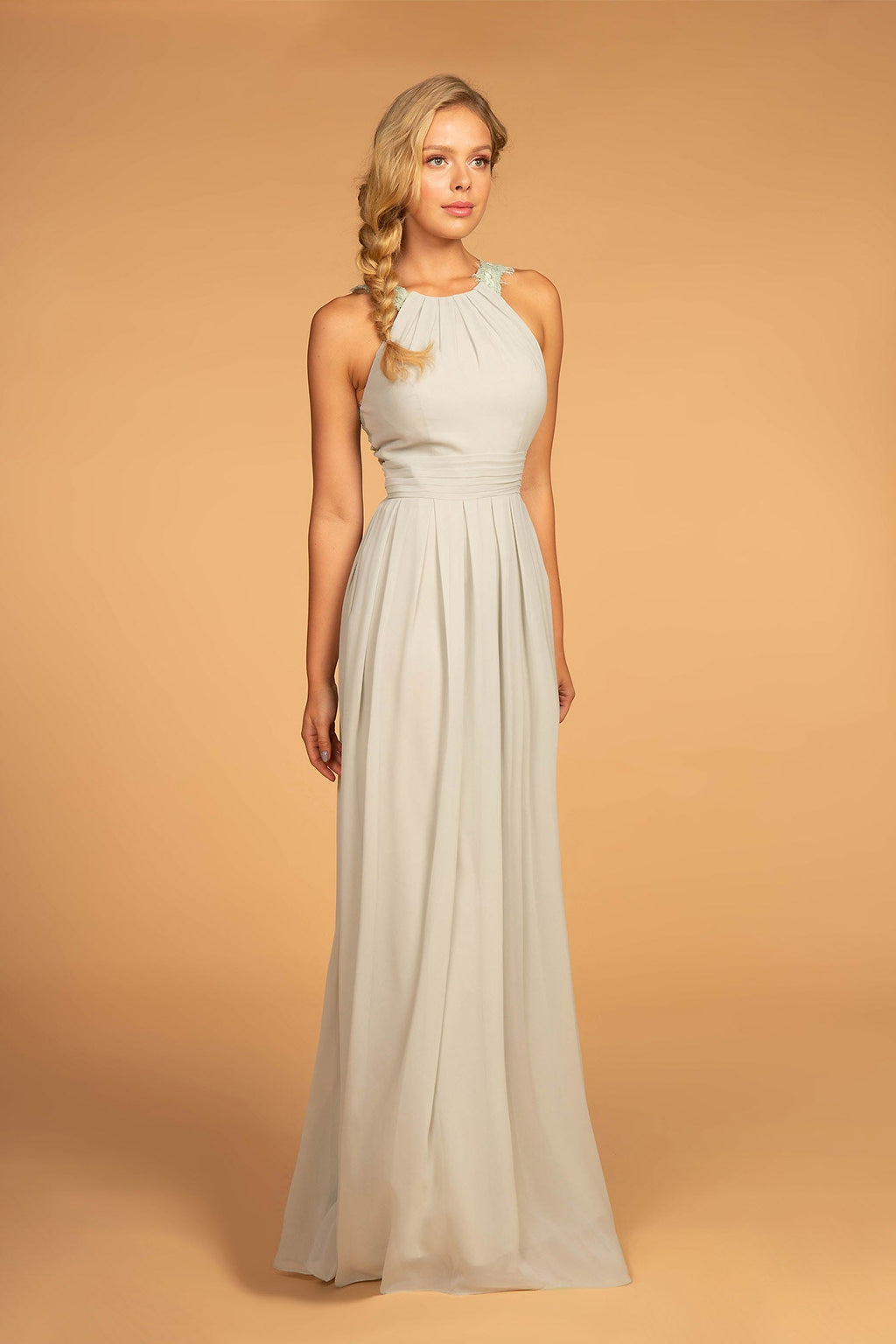 Kohnain Lace-Strap Chiffon Long Dress