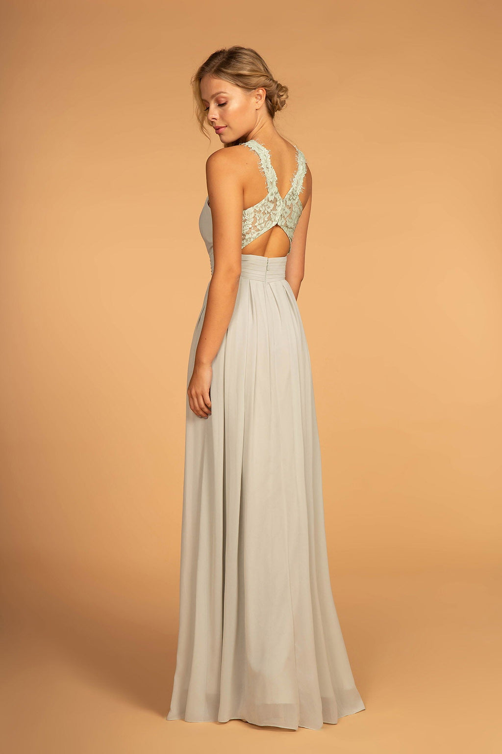 Kohnain Lace-Strap Chiffon Long Dress