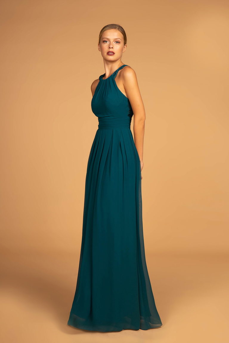 Kohnain Lace-Strap Chiffon Long Dress